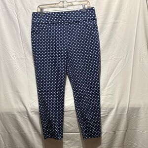 Marilyn Monroe Blue and White Polka Dot Straight Leg Pants